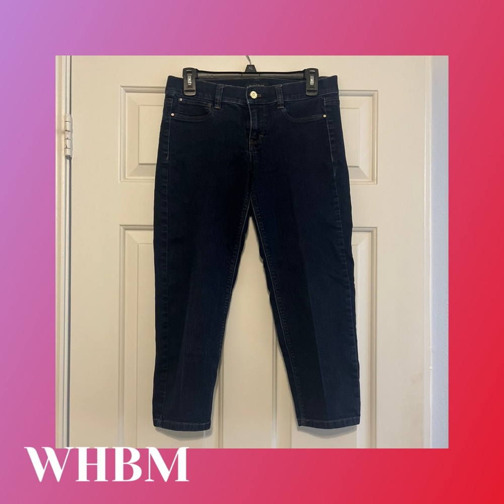 White House Black Market Dark Indigo Cropped Jeans